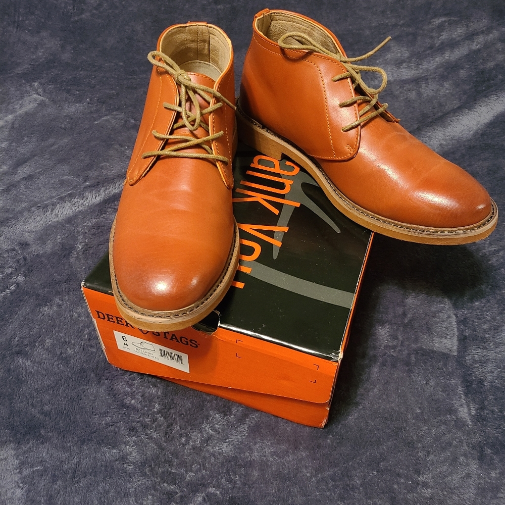 Deer Stags Boys Brown Dress Shoes